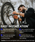 Man installing 160mm 6-Bolt Stainless Steel Disc Brake Rotor For Road, MTB, And BMX Bikes, following step-by-step guide.