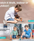 Children playing with Solar Powered Robot Building Kit For Kids Aged 8 To 14 15 In 1 DIY STEM Set outdoors and indoors.