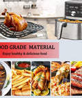 No Mess Game Changer Air Fryer Crisp Plate And Grill Rack Built For Instant Pot Vortex Plus 5 8 Qt And 6 Qt XL Models with roast chicken.