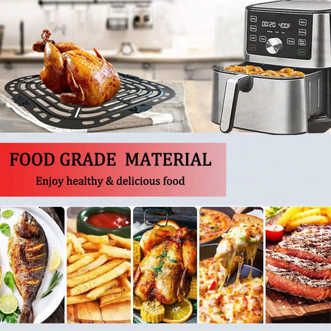 No Mess Game Changer Air Fryer Crisp Plate And Grill Rack Built For Instant Pot Vortex Plus 5 8 Qt And 6 Qt XL Models with roast chicken.