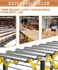 Tough As Nails Adjustable Conveyor Roller With 980 Lbs Capacity 25 Inch Wide Belt showcasing 22" wide rollers aiding smooth material glide.