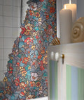 Self Adhesive Privacy Glass Window Film Venetian Garden Pattern For Windows Doors Showers And Glass Tabletops installed