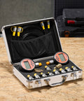 Digital Hydraulic Pressure Test Kit With Dual Gauge 0 To 10000 PSI Manometer Tester Includes Nine Test Couplings