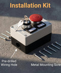 660V 10A Red Mushroom Push Button Switch Momentary Action With 2 Position On Off Key Lock Rotary Built Tough For Industrial Control Panels 5mm Mounting Hole And Clear Easy To Read Status Indicator, installation kit with screws