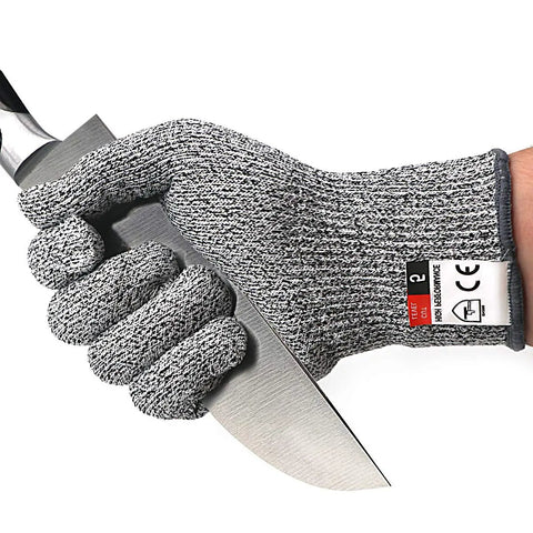 Level 5 EN388 Cut Resistant Kitchen Gloves For Chefs And DIYers, 2 Pairs No Cut Safety Gloves For Oyster Shucking, Mandolin Slicing, Meat Cutting And Wood Carving, Super Comfortable Fit With Snug Grip