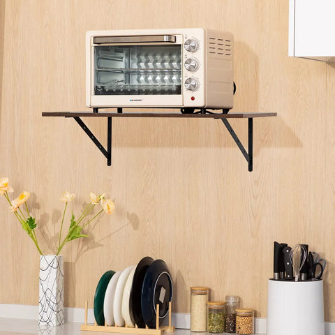 Beefy Heavy Duty 20x12 Inch Shelf Brackets 4-Pack, Black Aluminum Alloy Floating Corner Braces, Right Angle Shelf Supports, Built For Sturdy DIY Shelves, Load Up To 360-380 Lbs Per Pair