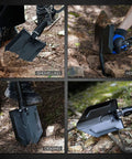 Beast Survival Folding Camp Shovel With Pickaxe Tri Fold Tactical Entrenching Tool used for shovelling, hoeing, digging, sawing.