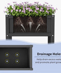 Raised Garden Bed With Drainage Hole Waterproof HDPE Elevated Planter Box With Legs Tough As Nails For Herbs Vegetables And Flowers