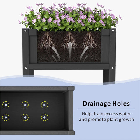 Raised Garden Bed With Drainage Hole Waterproof HDPE Elevated Planter Box With Legs Tough As Nails For Herbs Vegetables And Flowers