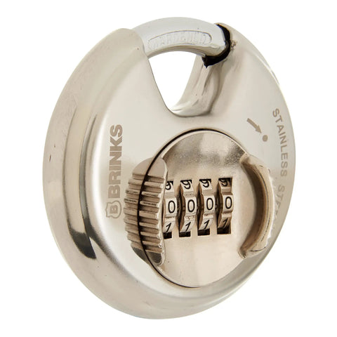 Heavy Duty 80mm Resettable Four Dial Padlock with Chrome Plated Hardened Steel Shackle for Lockers Tool Boxes Outdoor and Indoor Sheds