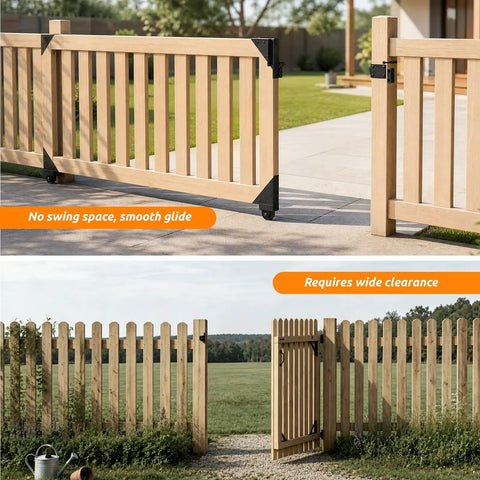 Heavy Duty Sliding Gate Kit With Anti Sag Fence Hardware Roll Wheels And Latch Universal Corner Braces For 1 To 2 Inch Wood Gates on wood gate