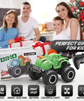 Family enjoying Monster Truck RC Car For Kids Waterproof 1to20 Scale Dinosaur Monster Trucks With 2 Batteries as gift