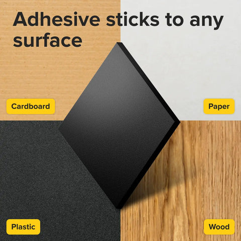 Sticky Magnetic Squares With Adhesive Backing 110 Pieces For Whiteboards And Fridges displayed on various surfaces.