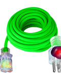 Heavy Duty Outdoor Extension Cord 50 Foot 10 Gauge 3 Prong SJTW Cable With Lighted Ends Waterproof and Flexible Copper Wire