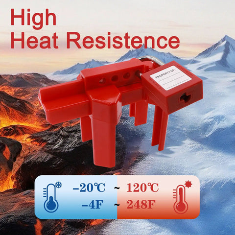 Adjustable Ball Valve Lockout Device high heat resistance image with temperature range -4°F to 248°F for outdoor faucets and pipelines safety