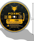 12 Inch 100 Teeth Miter Saw Blade For Wood With 1 Inch Arbor Delivers Pro Grade Ultra Smooth Polished Finish And Razor Sharp Cuts Kerf 0.098