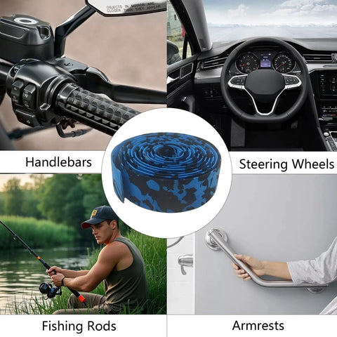 Camouflage EVA Road Bike Handlebar Tape With Bar Plugs Two Rolls Comfortable Grip Cycling Wrap black and blue rolls for handlebars