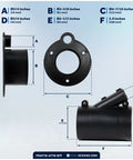 Outboard Rigging Flange Kit With Fuel Hose Port And Hose Union For Boats No Fuss Install Black Finish Includes Size Dimensions