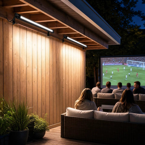36W LED Wall Washer Light Bars, 2ft 5000K Daylight Outdoor Wall Washer Lights, 120V Waterproof IP67 in use on wooden exterior
