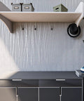 Easy Peel and Stick Wallpaper 20.8 by 393 Inches Removable Self Adhesive Non Woven Wall Covering with 3D Embossed Stripe Modern Silver Grey