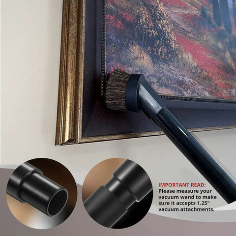 Dusting Brush With Soft Horsehair Bristles For Vacuum Cleaner 1.25 Inch Round Attachment Replacement Great For Dusting Corners.