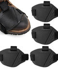 Heavy Duty Rubber Motorcycle Shifter Pad Anti Slip Gear Lever Grip With Adjustable Elastic Strap under a boot for secure fit.
