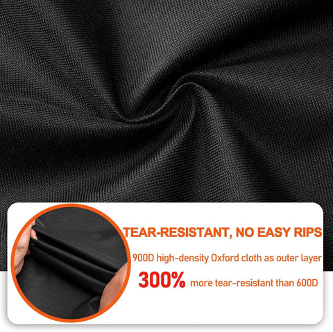 Close-up of black 900D Oxford cloth showing tear-resistance for Three Layer AC Line Insulation Cover For Outdoor Pipes 72x10.2 Inches