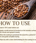 Premium Linseed Oil And Beeswax Wood Finish Sets Fast For A Killer Protective Seal with instructions and seeds on wood.