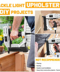 Badass Heavy Duty 2 In 1 Electric Nail Gun 18 Gauge Brad Nailer And Corded Stapler shown in use for DIY upholstery projects.