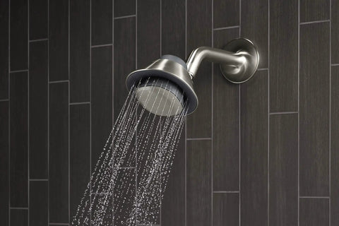 Moxie Showerhead With Waterproof Bluetooth Speaker 1.75 GPM Brushed Nickel Dope Harman Kardon Quality Audio In Shower While You Stream Your Jams Hands Free