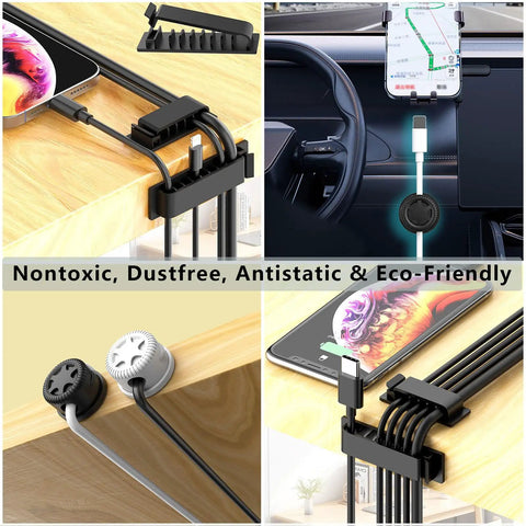 Boss Level Cable Management Kit For TV And Office with 328 pieces including clips and mounts for desk and car setup