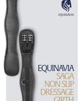Non Slip Dressage Girth With Gel Long Girth For Horses 26 Inch Black Ergonomic Contoured Fit Easy Care PU Material