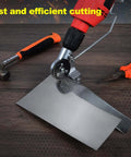 Turn Any Drill Into A Sheet Metal Cutting Beast With This Upgraded Electric Nibbler Attachment cutting metal sheet