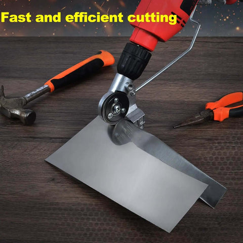Turn Any Drill Into A Sheet Metal Cutting Beast With This Upgraded Electric Nibbler Attachment cutting metal sheet