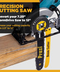 Heavy Duty 12 Inch Beam Cutter Attachment For Circular Saws Quick Drop In Mount For Worm Drive Tools cutting wood with precision.