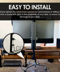 Desk setup with monitor and No Drill Under Desk Cable Management Tray Set, 2 Pack Clamp On Metal Wire Cable Organizer for desks and offices