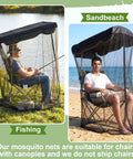 63 Inch Mosquito Net Cover For Canopy Chair With Waterproof Roof And Opening Zipper Heavy Duty Bug Barrier Mesh For Fishing Camping