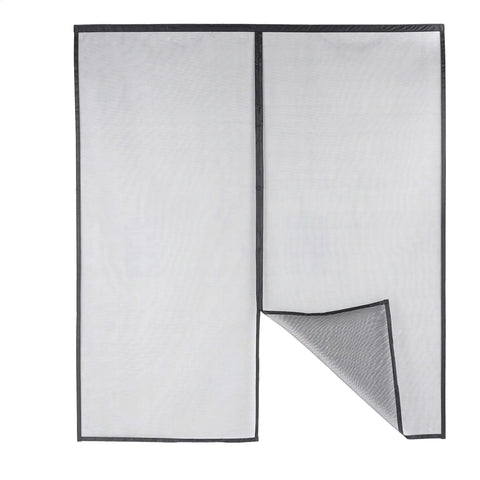 Magnetic Screen Door 70 Inch By 79 Inch With Built In Magnets, Durable Fiberglass Mesh, showing corner fold detail