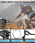 21 Speed Bike Shifter Lever Set With Gear Indicator And Grips, 3x7 Shifter For Mountain Road Bicycles, Compatible With V Brake