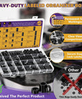 Must Have 324 Piece Black Nylon Spacer Kit For M3 To M6 Screws And Bolts 3 To 25 Millimeter Heights 18 Size Assortment For Electronics Robotics DIY Mounting Durable Versatile Spacers labeled organizer box with compartments