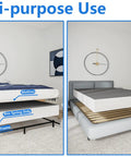 Rock Solid King Size Box Spring, Nine Inch Heavy Duty Steel Mattress Foundation With Tight Fabric Wrap in multi-purpose bed setup.