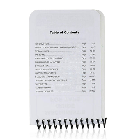 Pocket Machinist Tap Guide Real World Reference For Thread Forms Basic Thread Dimensions table of contents page view