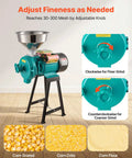Electric Grain Mill And Spice Grinder For Dry Grains, Coffee Beans, Cereals And Pepper, 1500W Cast Iron Pulverizer With Fineness Adjustments