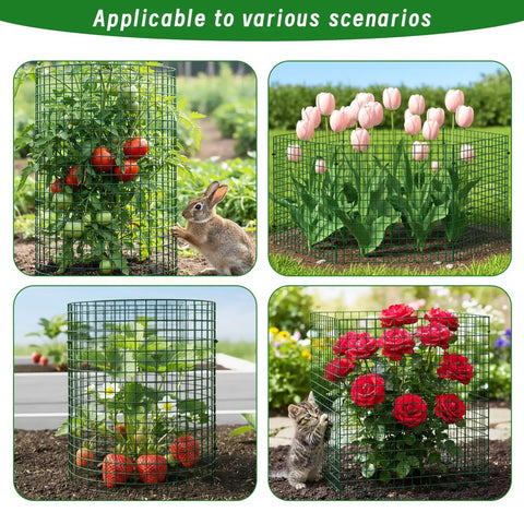 DIY Garden Animal Shield Cages For Outdoor Plants, No Fuss Reusable Square Mesh Plant Covers Kit protecting vegetables and flowers