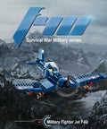 F4U Corsair WW2 Fighter Jet Building Block Set With 440 Pieces flying over mountainous terrain