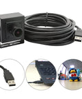 Mini Aluminum USB Security Camera With 170 Degree Wide Fisheye Lens 5MP HD, USB 2.0, 3 Meter Cable for home security and machine vision.