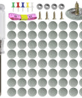 65 Piece Car Roof Headliner Repair Kit With 262 Snap Rivets And Retainer for interior ceiling in grey flannelette, tools shown