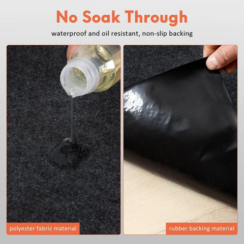 Two Pack 36 By 60 Inch Oil Spill Mat For Driveway And Garage Floor, Absorbent Polyester Oil Pad With rubber backing