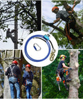Pro Grade Tree Climbing Flipline Kit With Steel Core 8 Ft Rope Heavy Duty Adjustable Lanyard Rope Grab in use by arborists