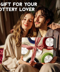 Couple holding gift-wrapped Pottery Wheel Kit For Beginners Kids Teens And Adults With 6 Inch Turntable Two Way Rotation